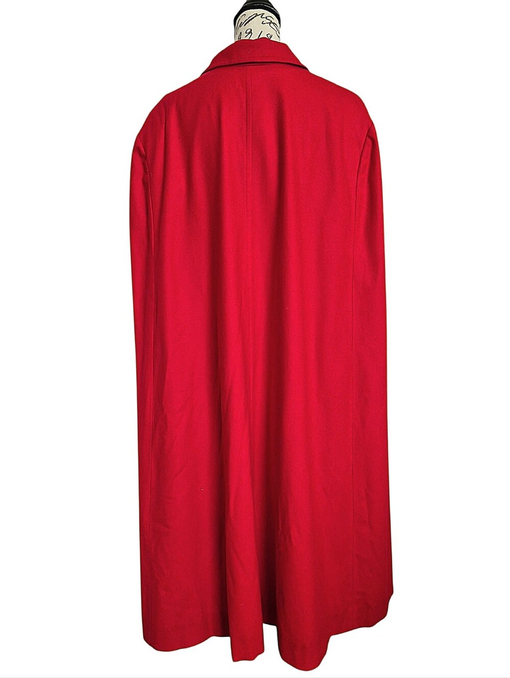 SOLD Vintage Pendleton Red Long 100% Wool Cape Coat Size L Button USA Classic - Picture 14 of 17